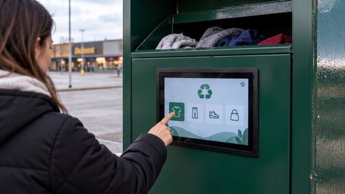Solusi perusahaan terbaru tentang Solusi Layar Sentuh Kapasitif Anti-Vandal untuk Tempat Sampah Daur Ulang Pakaian Cerdas