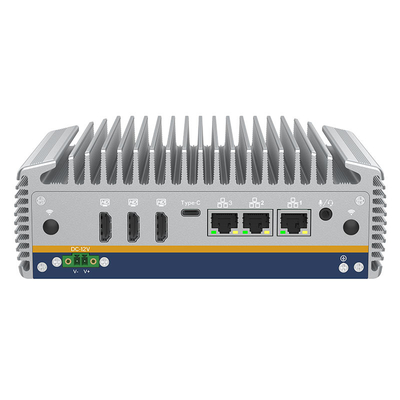 Harga yang pantas Passive Cooling Fanless Mini PC 14th Gen Intel Core Ultra dengan AI NPU 3*HD-MI 3*2.5G RJ45 1*Type-C on line