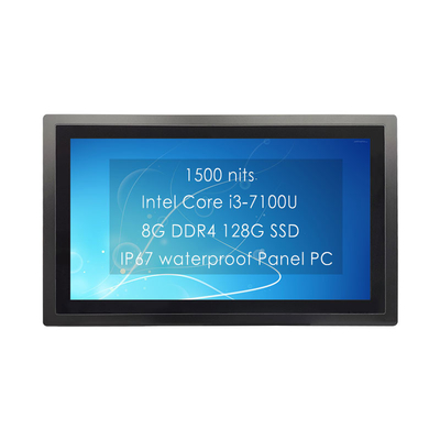 24 Inci IP67 Waterproof Embedded Touch Panel PC Dengan Perawatan Anti-Glare 7H Tempered Glass