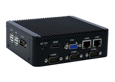 Harga yang pantas 4 COM RS232 Industri Tanpa Kipas Mini PC Tanpa Kipas Tertanam Komputer 6 USB Untuk Masuk Keluar Terminal on line