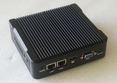 Aluminium Alloy Industrial Mini PC Komputer Tertanam Sistem Barebone AC 100 - 240V