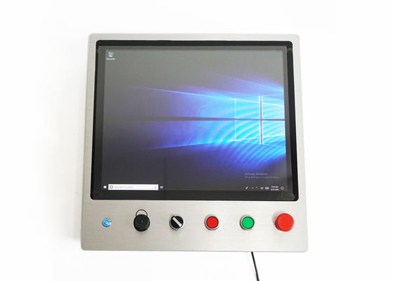 Harga yang pantas 35W 300cd / m2 7x24 PC Panel Kontrol Industri Dengan Tombol Darurat on line