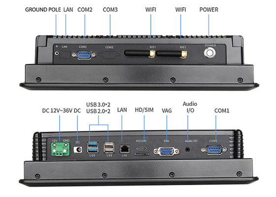 Harga yang pantas 10.4 Inch 1024x768 PC Panel Sentuh Industri Tahan Air 19W on line