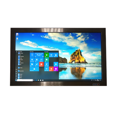 IP65 Baja Tahan Karat Tahan Air Semua Dalam Satu Pc 21,5 Inci Intel Celeron J1900 4 X USB